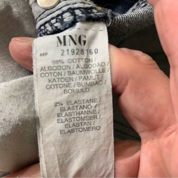 𝅺MANGO Jeans Vintage Dark Wash Low Rise Skinny Jeans 5 Pockets Size 6 US - Picture 6 of 10